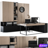 Office Furniture - Manager Set 11 3D Model Vray, Corona