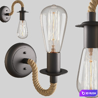 Retro wall lamp sconce 3D Model Vray, Corona