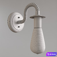 Retro wall lamp sconce 3D Model Vray, Corona
