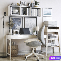 IKEA office workplace 52 3D Model Vray, Corona