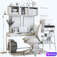 IKEA office workplace 52 3D Model Vray, Corona