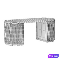 CB2 Reid Oval Desk 3D Model Corona