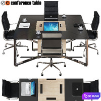 Conference table22 3D Model Vray, Corona