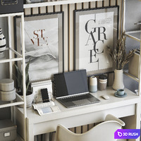 IKEA office workplace 64 3D Model Vray, Corona