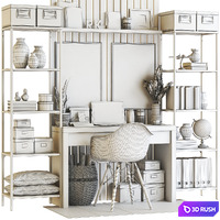 IKEA office workplace 64 3D Model Vray, Corona