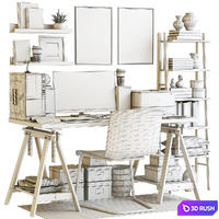 IKEA office workplace 66 3D Model Vray, Corona