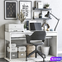IKEA office workplace 71 3D Model Vray, Corona