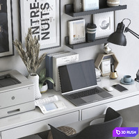 IKEA office workplace 71 3D Model Vray, Corona