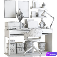 IKEA office workplace 71 3D Model Vray, Corona