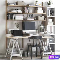 IKEA office workplace 73 3D Model Vray, Corona