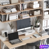 IKEA office workplace 73 3D Model Vray, Corona