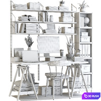 IKEA office workplace 73 3D Model Vray, Corona