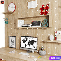 Workplace 5 3D Model Corona