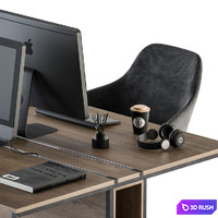 Office Furniture - employee Set 26 3D Model Vray, Corona