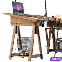Decorative set of art workshop 3D Model Corona