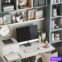 IKEA office workplace 96 3D Model Vray, Corona