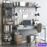 IKEA office workplace 97 3D Model Vray, Corona