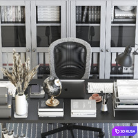 Office workplace 112 3D Model Vray, Corona