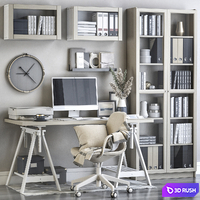IKEA office workplace 131 3D Model Vray, Corona