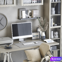 IKEA office workplace 131 3D Model Vray, Corona