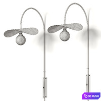 Madam Stoltz Metal Aged Brass &amp; Bronze Wall Lamp 3D Model Vray, Corona
