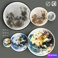 Lampatron COSMOS MOON &amp; COSMOS EARTH 3D Model Vray, Corona