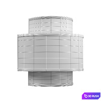 Jute wall lampshade, Come 3D Model Vray, Corona