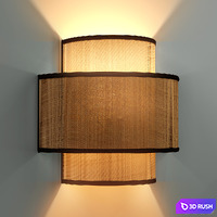 Jute wall lampshade, Come 3D Model Vray, Corona