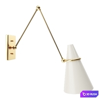 Aldus Ivory Polished Brass Wall Sconce by Hettler.Tüllmann 3D Model Vray, Corona