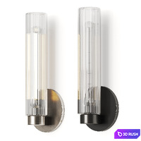 West Elm Fluted Glass Wall Lamp 3D Model Vray, Corona