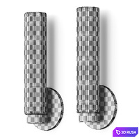 West Elm Fluted Glass Wall Lamp 3D Model Vray, Corona
