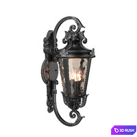 Marseille Rustic Industrial Outdoor Wall Light 3D Model Vray