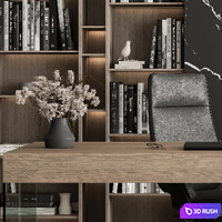 Boss Desk Set - Office Furniture 411 3D Model Vray, Corona