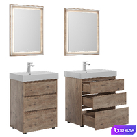 Nova Lite 60/75/85 3 drawers (rustic oak) 3D Model Vray, Corona