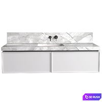 Bathroom Cabinets with washbasins in modern style. Bathroom furniture.Bathroom Sink Cabinets 3D Model Vray, Corona