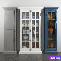French Casement 2-Door Cabinet 3D Model Vray, Corona
