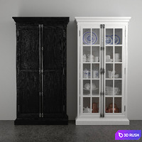 French Casement 2-Door Cabinet 3D Model Vray, Corona