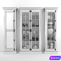 French Casement 2-Door Cabinet 3D Model Vray, Corona