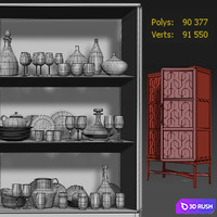 Wardrobe / Display Cabinet Ensemble Display Cabinet by Carson 3D Model Vray, Corona
