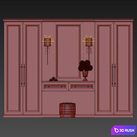Wardrobe in the room 3D Model Corona