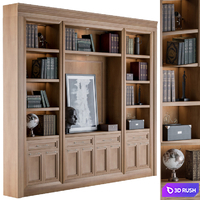 Wooden Library Formal 3D Model Vray, Corona