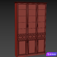 Bookcase Classic 2 white 3D Model Corona