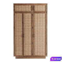 Wooden cupboard from rattan 3D Model Corona