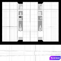 Contemporary wardrobe 01 3D Model Corona