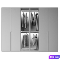 Modern laconic wardrobe 2 3D Model Corona
