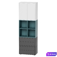 Combined cabinet with legs 70x35x212 cm EKET 3D Model Corona