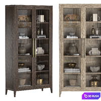 FRENCH CONTEMPORARY GLASS DOUBLE-DOOR CABINET 3D Model Vray, Corona