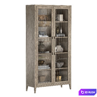 FRENCH CONTEMPORARY GLASS DOUBLE-DOOR CABINET 3D Model Vray, Corona