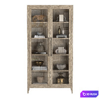 FRENCH CONTEMPORARY GLASS DOUBLE-DOOR CABINET 3D Model Vray, Corona