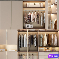 Wardrobe modern 5 3D Model Vray, Corona